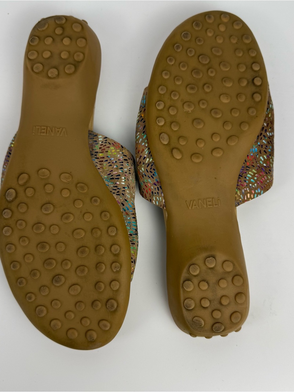 VANELI TALLIS Slides Sandals Women's 7 M Rainbow Leather Toe Loop Padded Insole - Picture 8 of 8